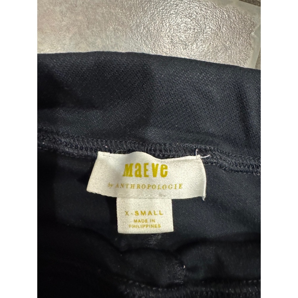 Maeve Anthropologie Black Flare Pants Front Patch Pockets‎ XS - Picture 3 of 4